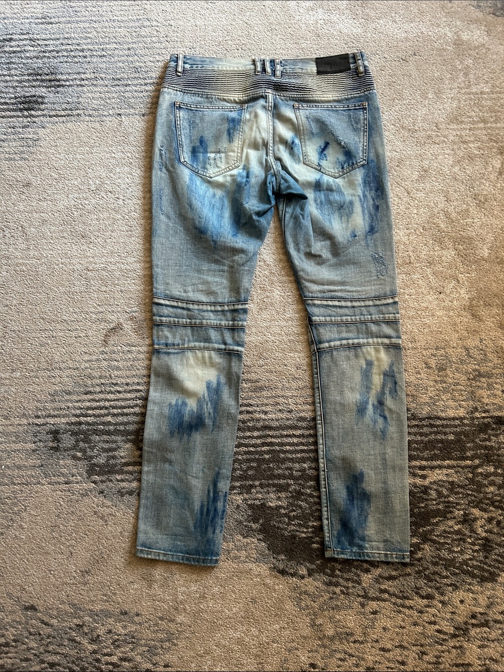 Embellish brand size 34 Distressed Light Blue Men’s Jeans with Ribbed Knee Panel - Picture 3 of 3